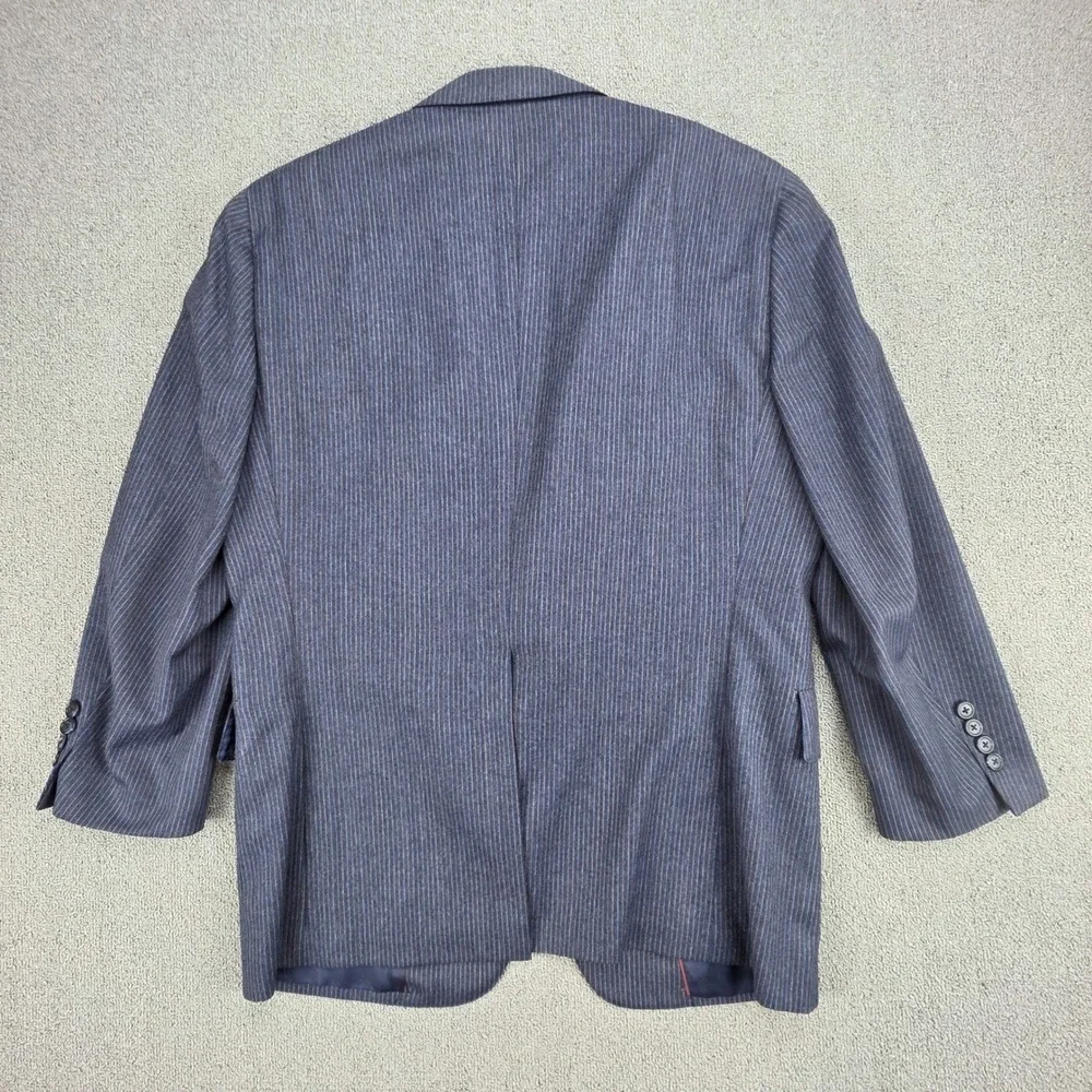 Hart Schaffner & Marx Pinstripe Blazer Men Blue Wool Two Button Jacket 39R